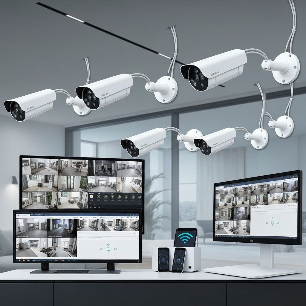 Sistema de segurança moderno com câmeras